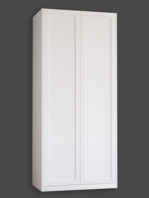 Shaker P4 (med 1st spegel) till Pax garderob. Monterade på Pax stomme 100x236 cm med täcksidor och sockel.